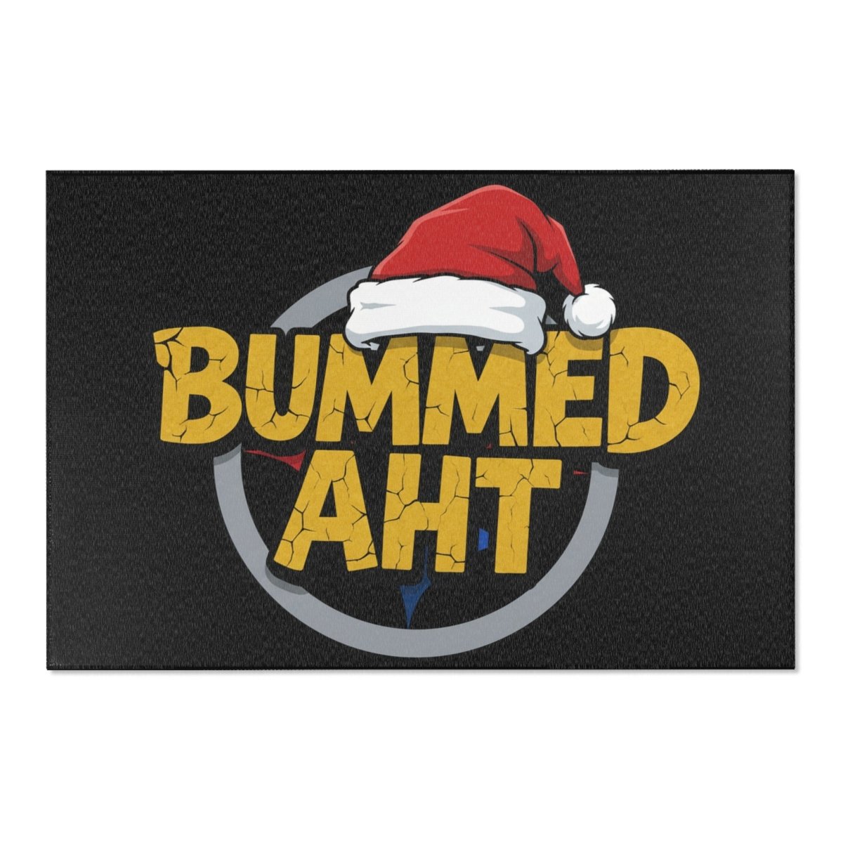 Bummed Aht Christmas Area Rug – Funny Santa Hat Holiday Doormat - Sole & Drip