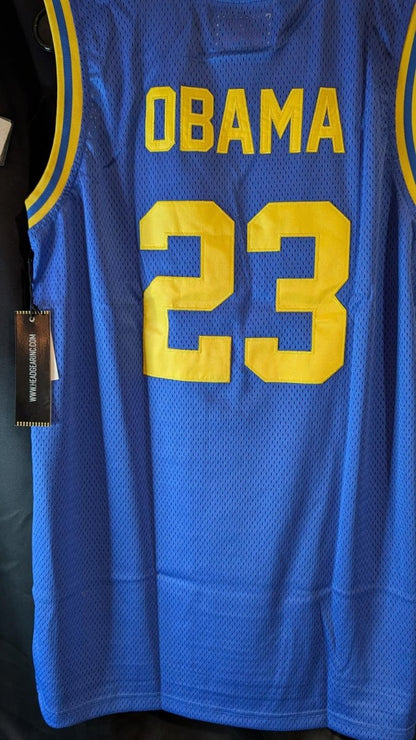 NWT Headgear Classics Barack Obama 23 Punahou High School Jersey Blue XL - Sole & Drip