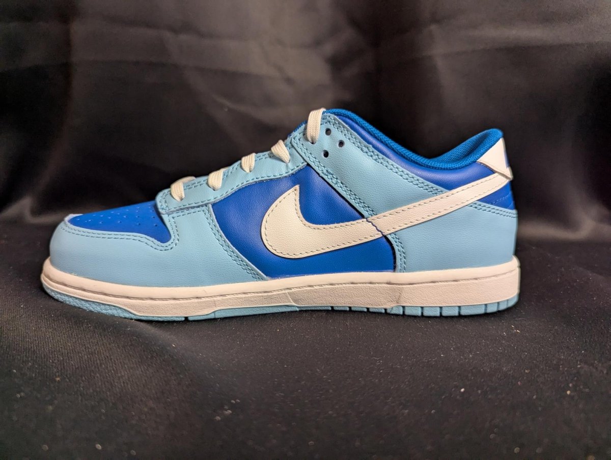 NEW NIB Nike Dunk Low Retro QS "Argon" Blue White Size 3Y Preschool DV2635 - 400 - Sole & Drip