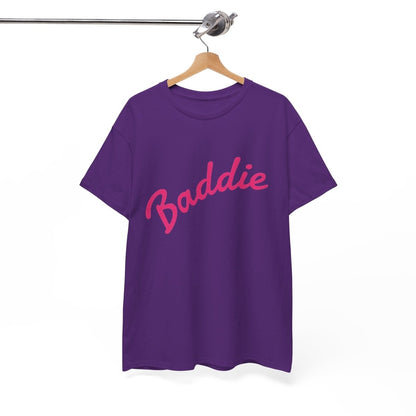 Baddie Script Tee — Pink Retro Graphic T‑Shirt - Sole & Drip