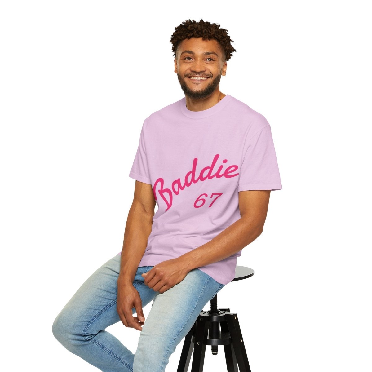 Baddie 67 T-Shirt — Pink Script "Baddie" Front & "Slay" Back - Sole & Drip