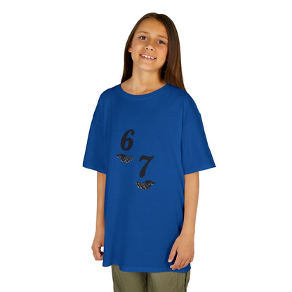 Kids Tee “6 7” Minimalist Graphic — Six Seven Backprint