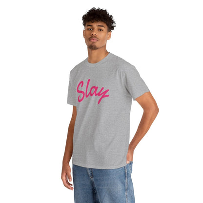 Slay Script T‑Shirt — Pink Script Graphic Tee for Trendy Women & Girls - Sole & Drip