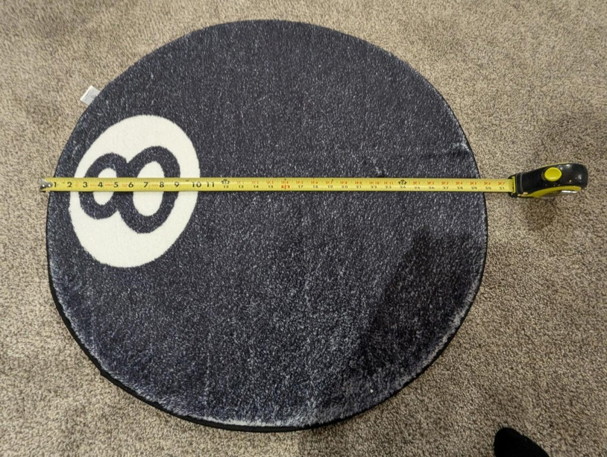NEW 8 Ball Tufted Rug Large Black & White 30" Round Pool Billiard Streetwear - Sole & Drip
