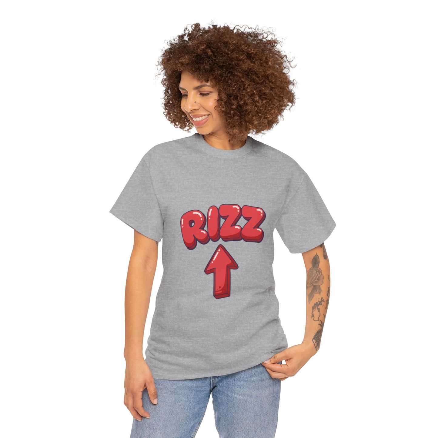 Adult Tee — Playful "RIZZ" Arrow Graphic Shirt