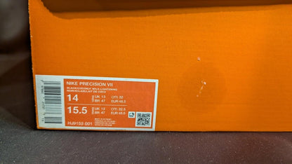 NEW Nike Precision VII Basketball Shoes Black Yellow Men's Size 14 HJ9153 - 001 - Sole & Drip