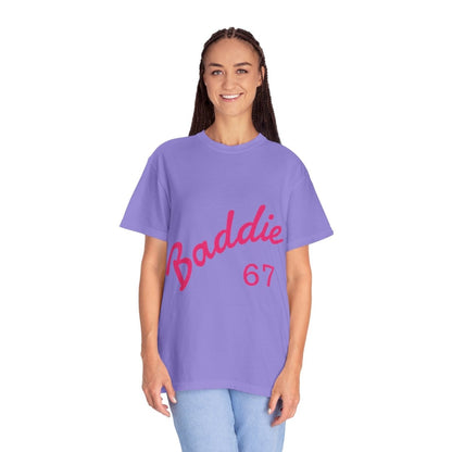 Baddie 67 T-Shirt — Pink Script "Baddie" Front & "Slay" Back - Sole & Drip