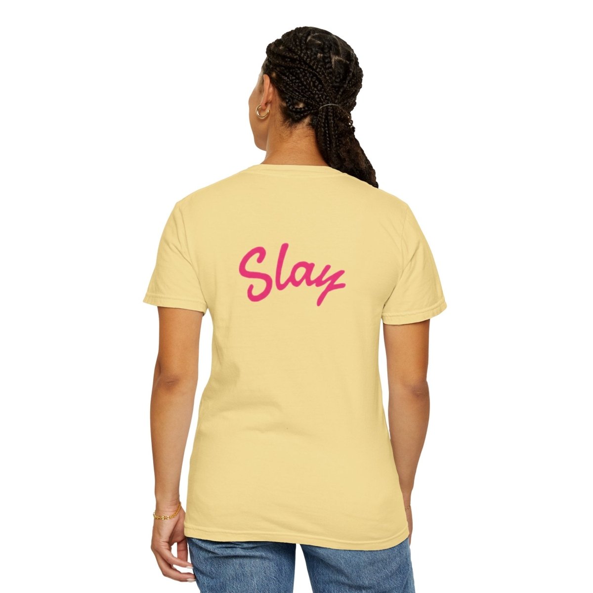 Baddie 67 T-Shirt — Pink Script "Baddie" Front & "Slay" Back - Sole & Drip
