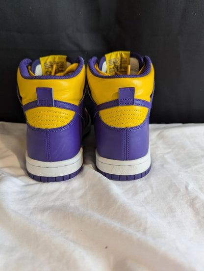 Nike Dunk High GS "Lakers" Purple Gold Size 4Y Used VGC DZ4454 - 500 No Box - Sole & Drip