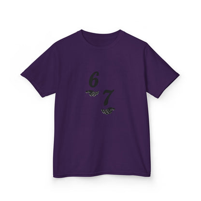 Kids Tee “6 7” Minimalist Graphic — Six Seven Backprint