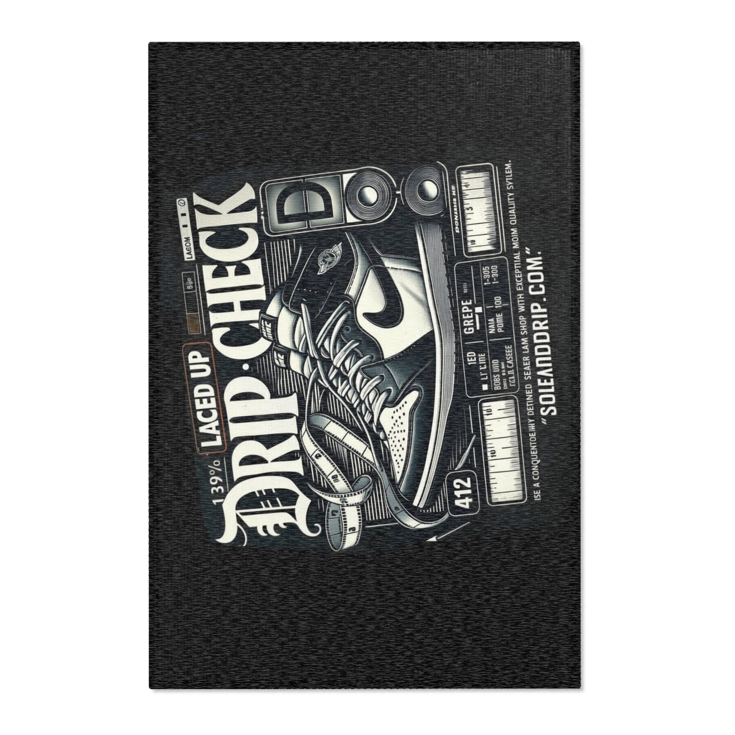 Sneakerhead 'Laced Up' Area Rug – Vintage Sneaker Graphic Floor Mat