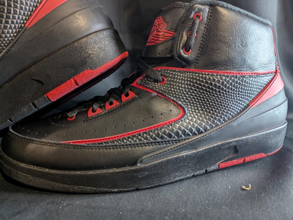 Jordan 2 Retro "Alternate '87" Black Red Size 13 Used VGC 834274 - 001 High Top - Sole & Drip