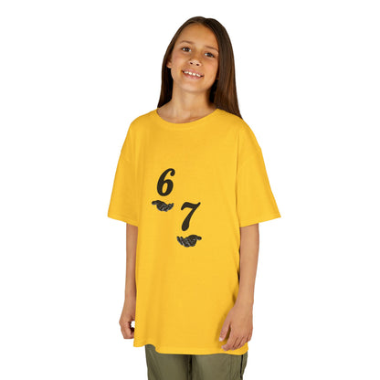 Kids Tee “6 7” Minimalist Graphic — Six Seven Backprint