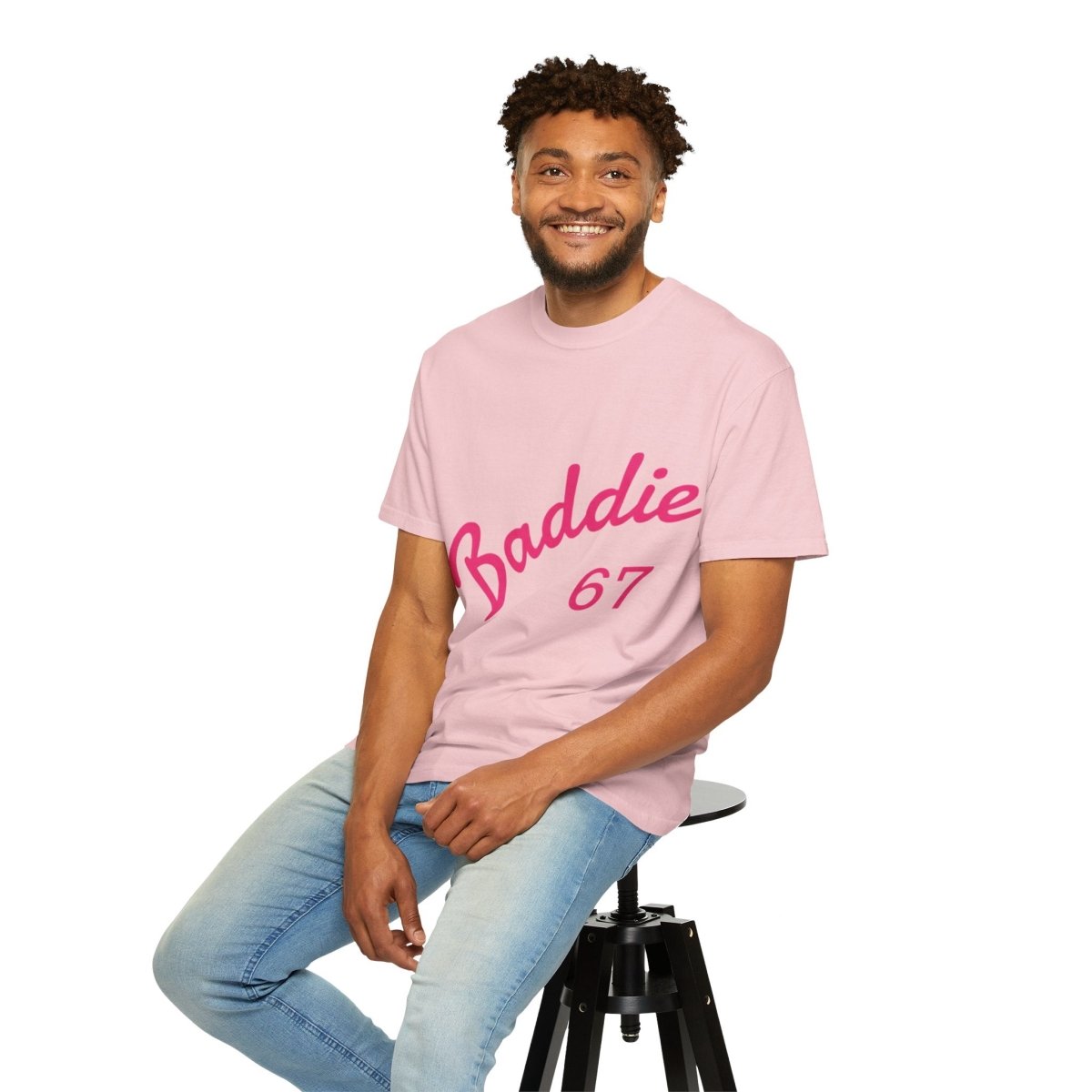 Baddie 67 T-Shirt — Pink Script "Baddie" Front & "Slay" Back - Sole & Drip