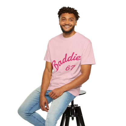 Baddie 67 T-Shirt — Pink Script "Baddie" Front & "Slay" Back - Sole & Drip