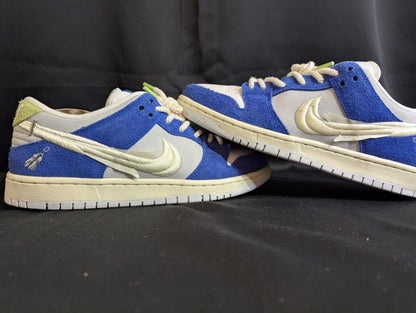 Nike SB Dunk Low x FLY "Gardenia" Size 9 DQ5130 - 400 Blue Suede New - Sole & Drip