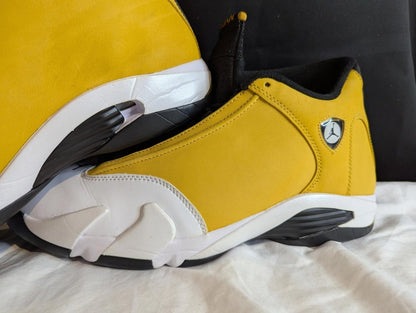 Jordan 14 Retro "Light Ginger" Size 13 Used VGC w/ Box 487471 - 701 Yellow/White - Sole & Drip