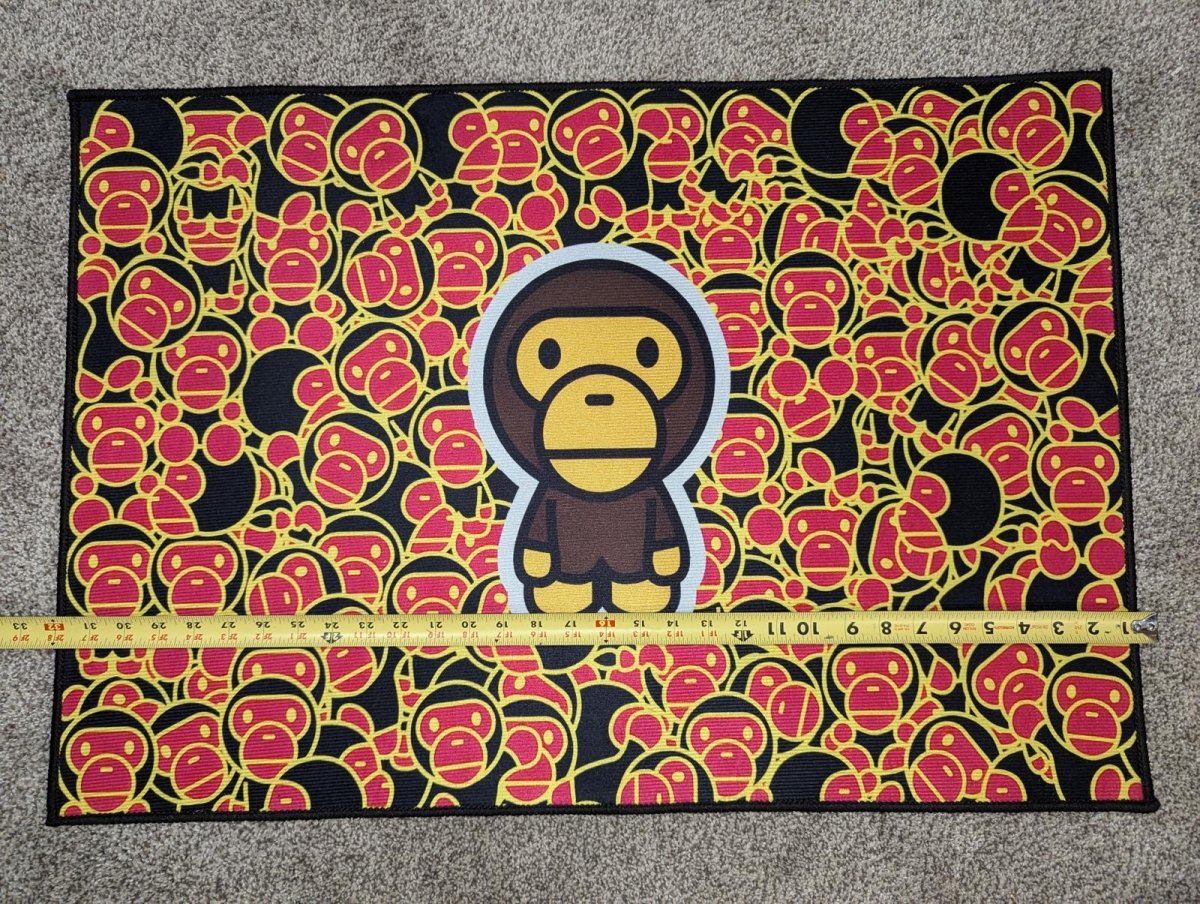 NEW Hypebeast BAPE Baby Milo All Over Print Rug 33x22" A Bathing Ape Streetwear - Sole & Drip