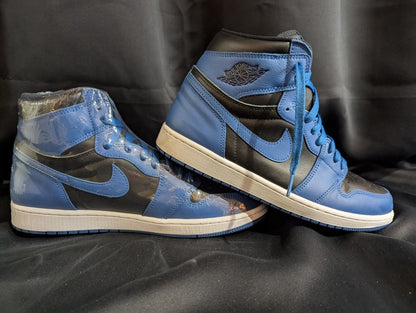 NEW NIB Air Jordan 1 High OG "Dark Marina Blue" Black Blue Size 12 555088 - 404 - Sole & Drip