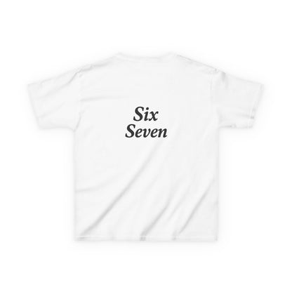 Kids Tee “6 7” Minimalist Graphic — Six Seven Backprint
