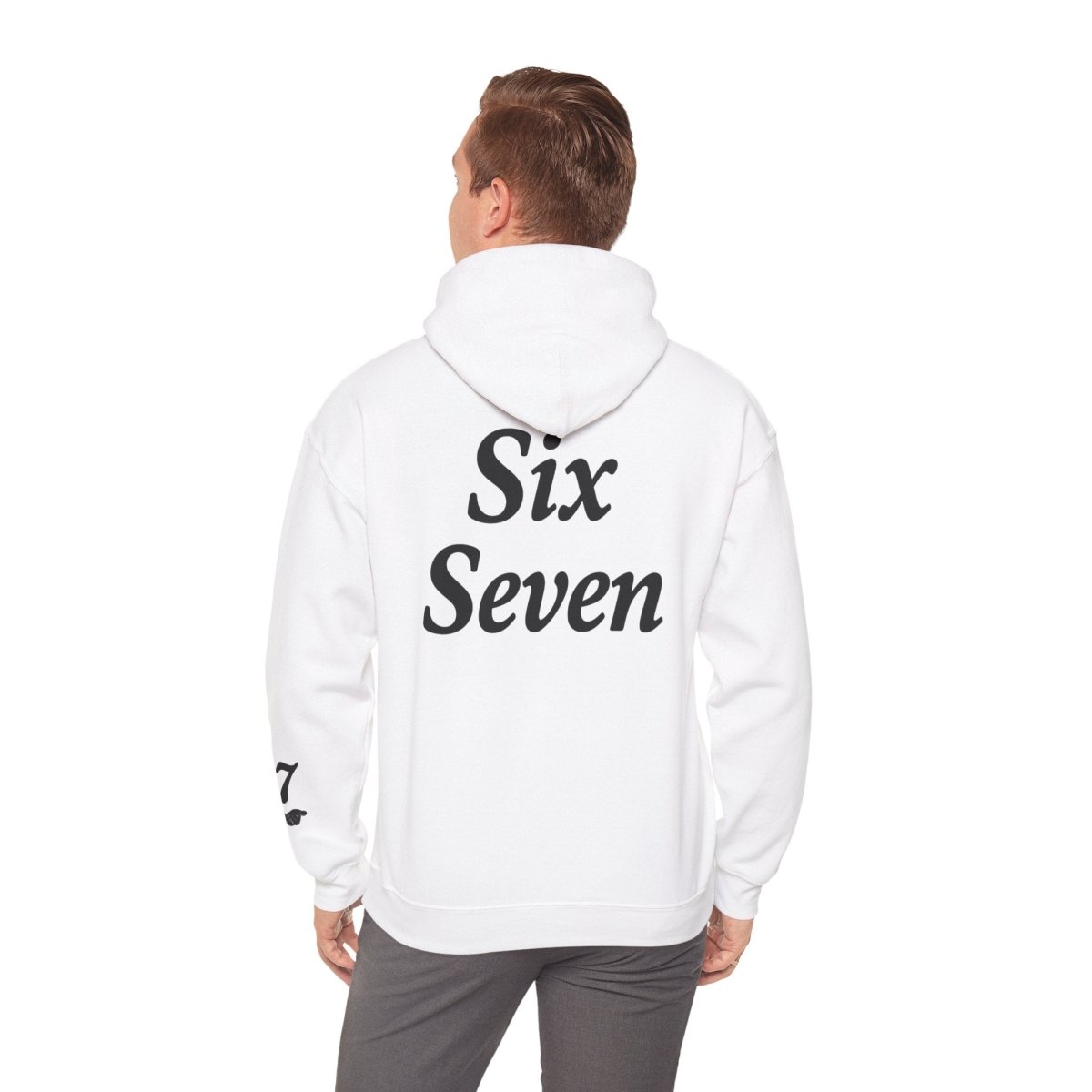 Hooded Sweatshirt - 6 7 w/hands on Front , Six Seven on back and 6 7 w hands on Left side - Sole & Drip