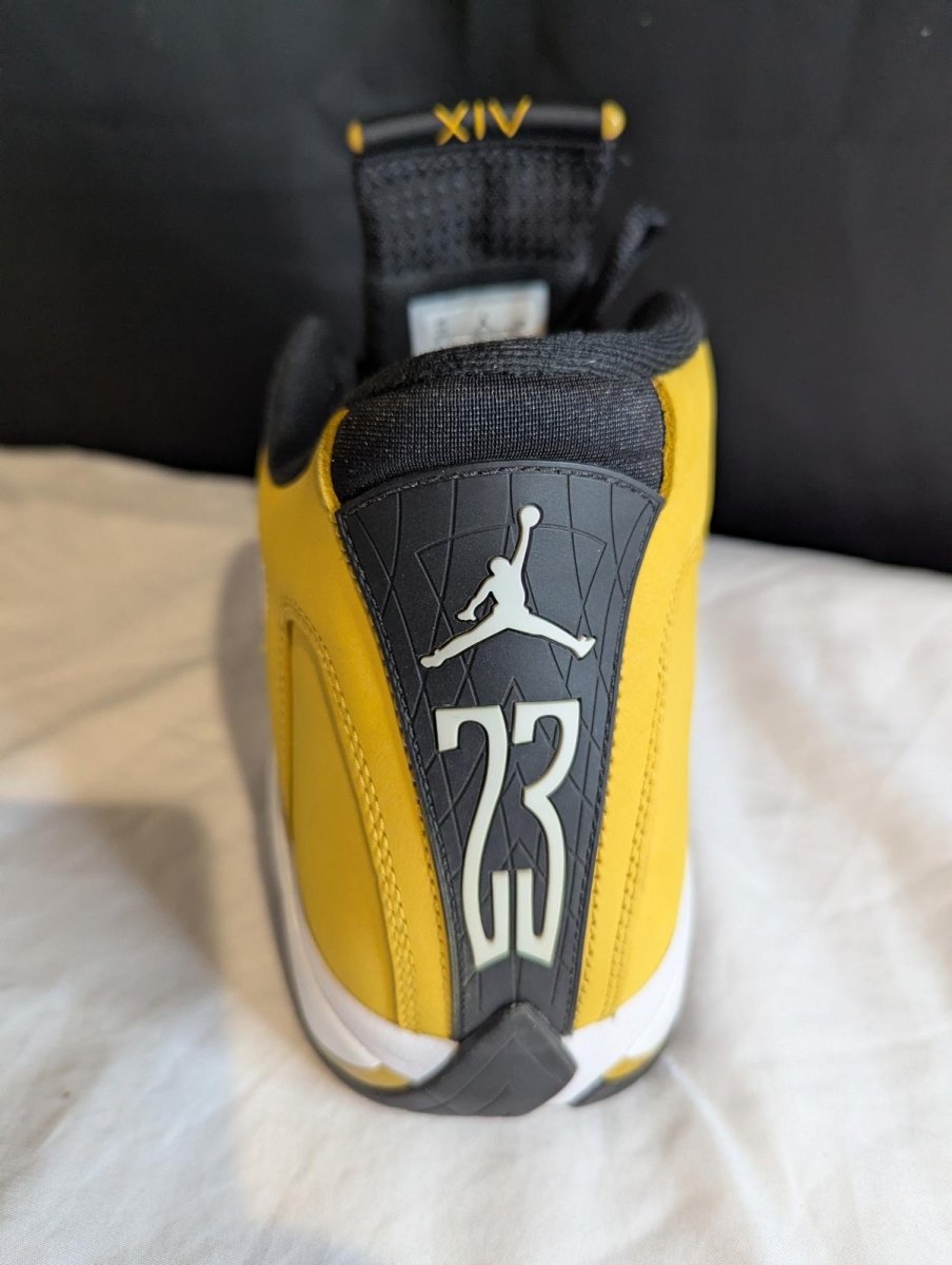 Jordan 14 Retro "Light Ginger" Size 13 Used VGC w/ Box 487471 - 701 Yellow/White - Sole & Drip