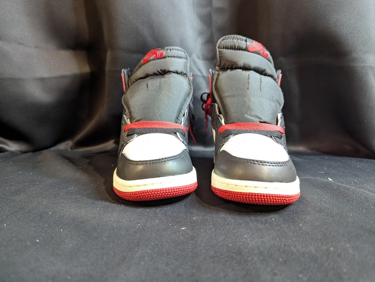 NEW NIB Air Jordan 1 High OG "Black Toe Reimagined" 4Y FD1413 - 106 Red - Sole & Drip