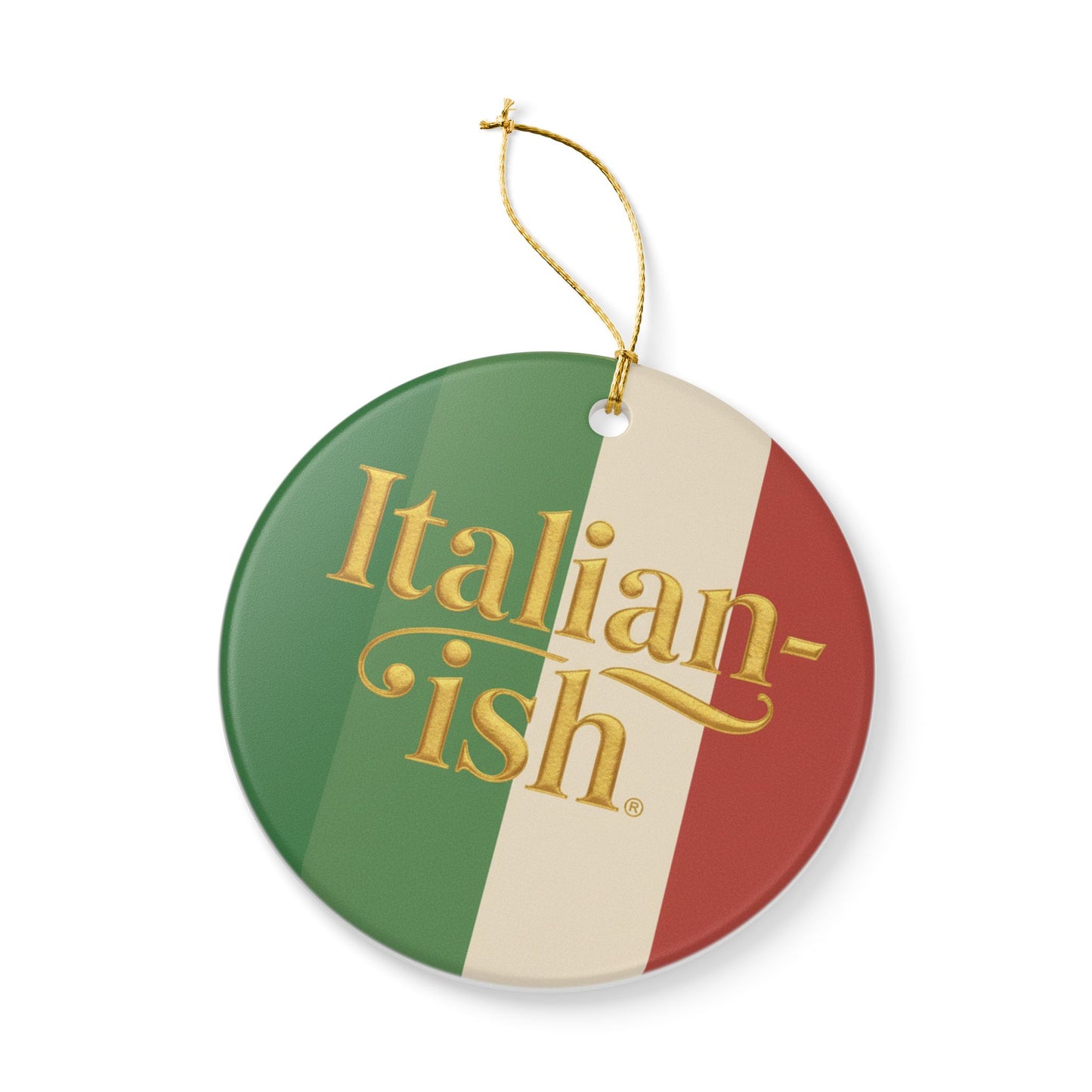 Italian-ish Ceramic Ornament — Italian Flag Holiday Decoration