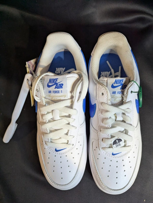 NEW NIB Nike AF1 Low Retro "Color of the Month" Royal Blue 7.5 DJ3911 - 101 - Sole & Drip