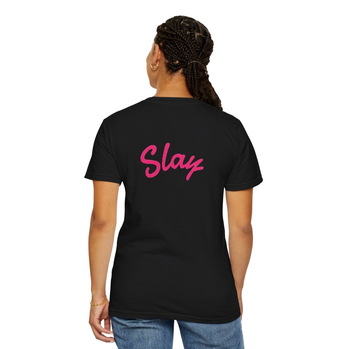 Baddie 67 T-Shirt — Pink Script "Baddie" Front & "Slay" Back - Sole & Drip