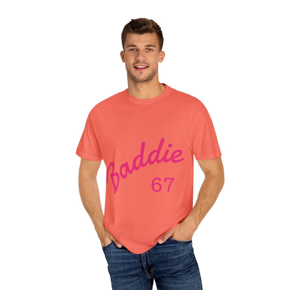 Baddie 67 T-Shirt — Pink Script "Baddie" Front & "Slay" Back - Sole & Drip