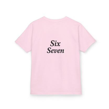 Kids Tee “6 7” Minimalist Graphic — Six Seven Backprint