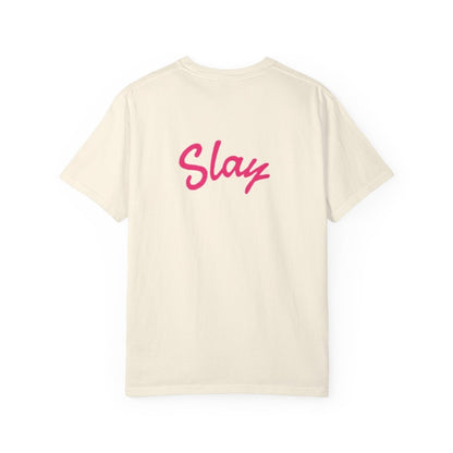 Baddie 67 T-Shirt — Pink Script "Baddie" Front & "Slay" Back - Sole & Drip
