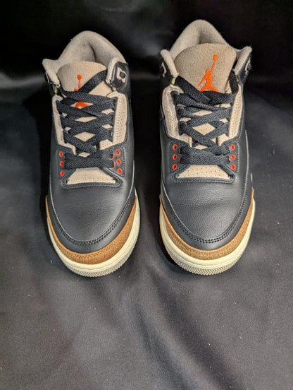 Jordan 3 Retro "Desert Elephant" Black Rush Orange US 8 Used Good CT8532 - 008 - Sole & Drip