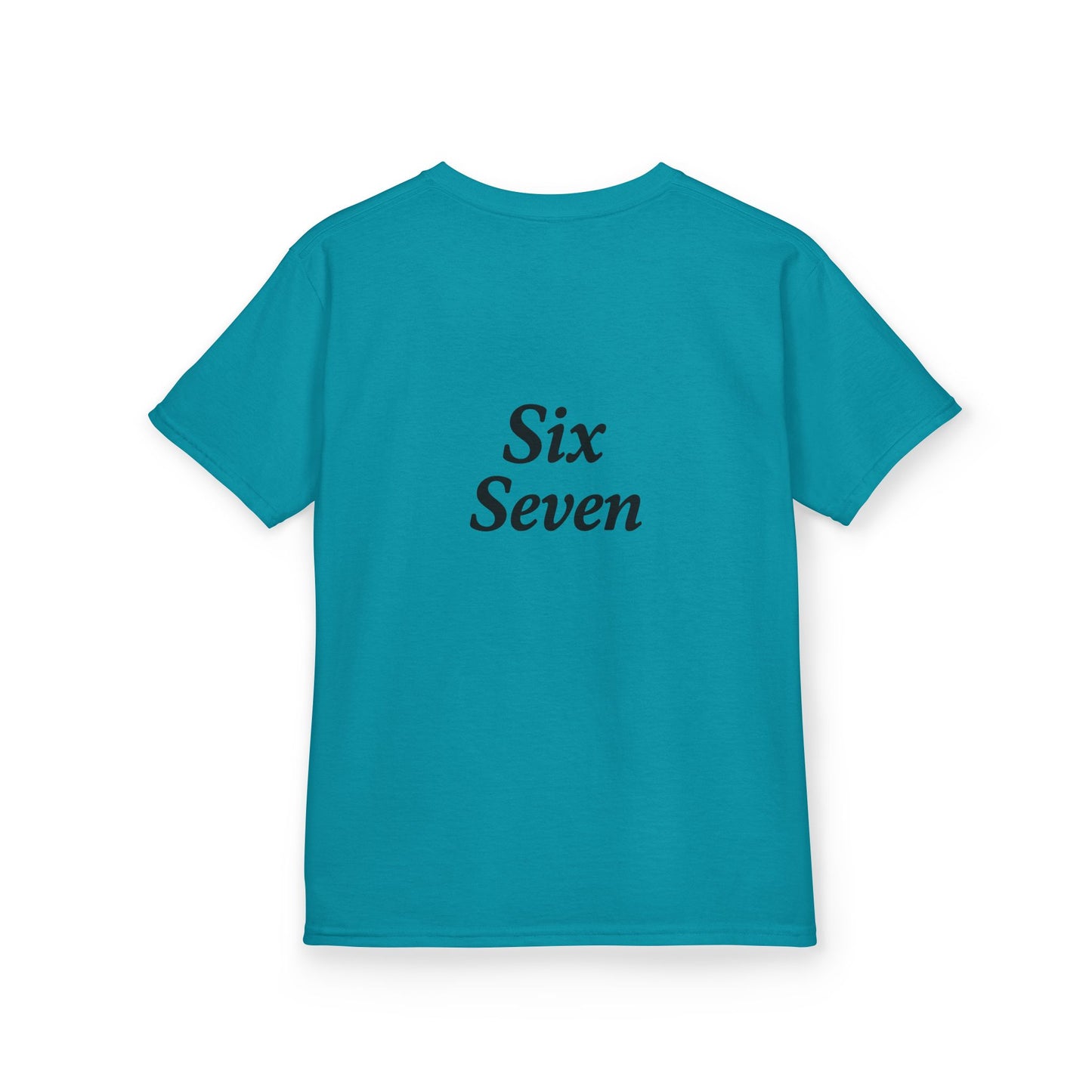 Kids Tee “6 7” Minimalist Graphic — Six Seven Backprint