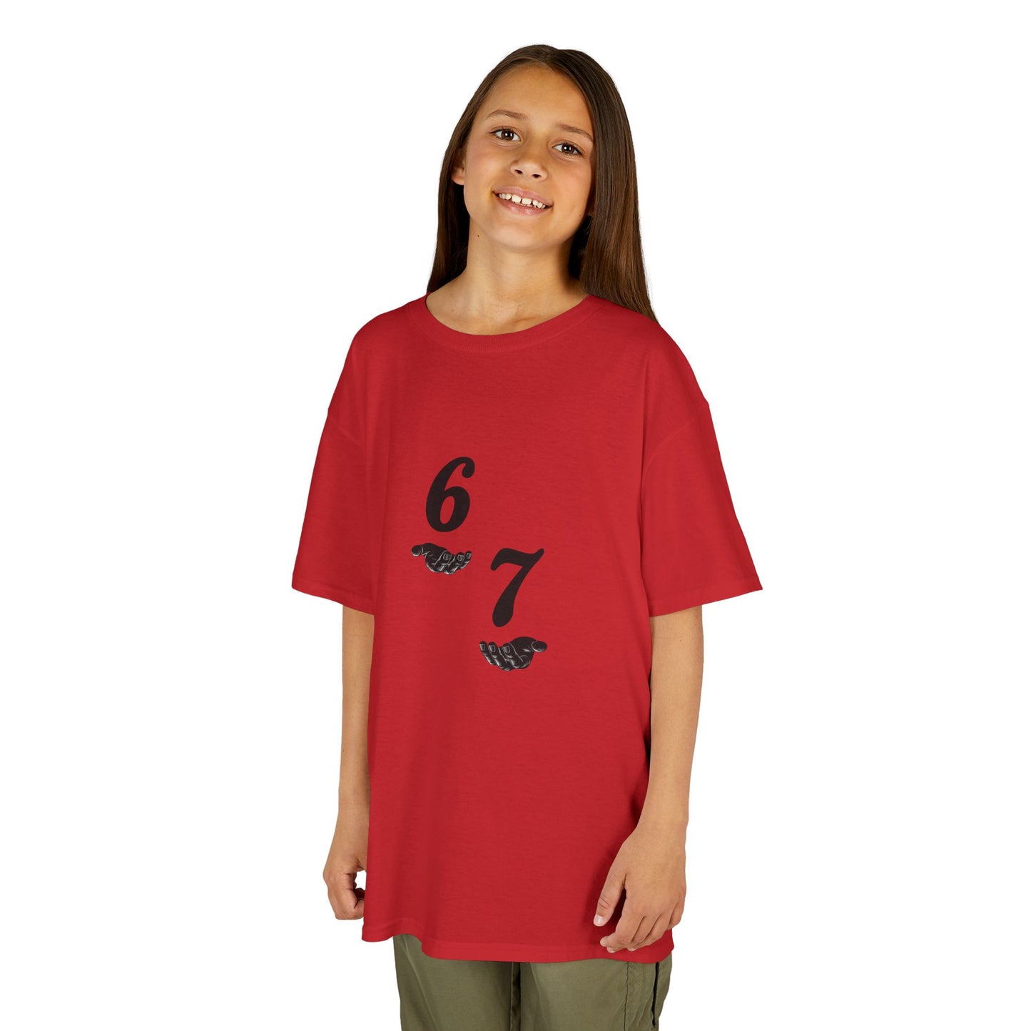 Kids Tee “6 7” Minimalist Graphic — Six Seven Backprint