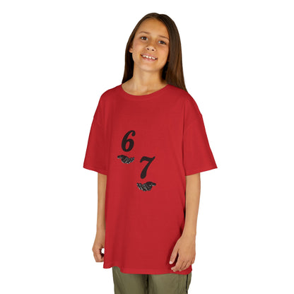 Kids Tee “6 7” Minimalist Graphic — Six Seven Backprint