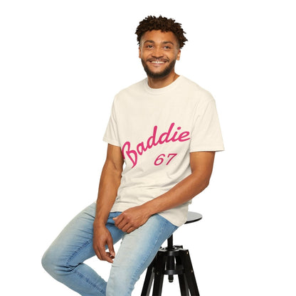 Baddie 67 T-Shirt — Pink Script "Baddie" Front & "Slay" Back - Sole & Drip