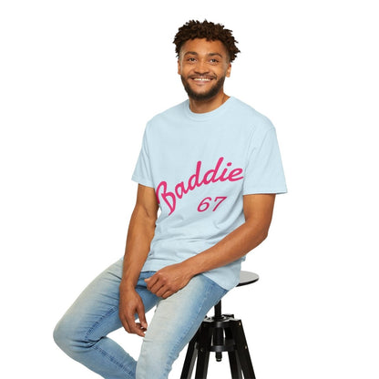 Baddie 67 T-Shirt — Pink Script "Baddie" Front & "Slay" Back - Sole & Drip