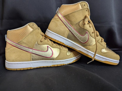 DS Nike SB Dunk High Premium "Thai Temple" Koston 2010 Gold 11.5 313171 - 702 NIB - Sole & Drip