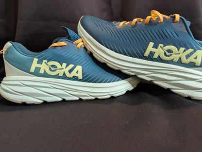 HOKA ONE ONE Rincon 3 Running Shoe Deep Lagoon/Ocean Mist Size 13 Used VGC - Sole & Drip