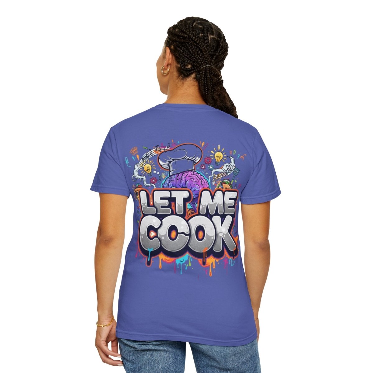 "Let Me Cook" T-Shirt — Colorful Chef Brain Illustration - Sole & Drip