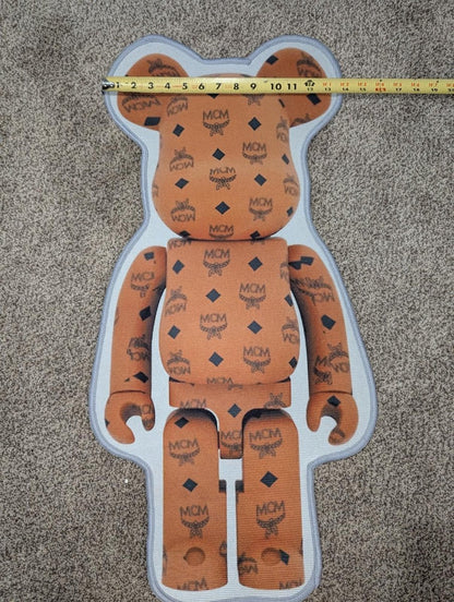 NEW Hypebeast MCM Monogram x Bearbrick Figure Rug 31" Die - Cut Accent Mat - Sole & Drip