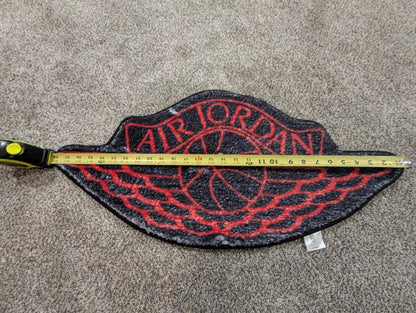 NEW Air Jordan 1 Wings Logo Rug Die - Cut 28" Wide Black Red Sneakerhead Mat - Sole & Drip
