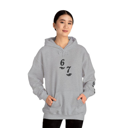 Hooded Sweatshirt - 6 7 w/hands on Front , Six Seven on back and 6 7 w hands on Left side - Sole & Drip