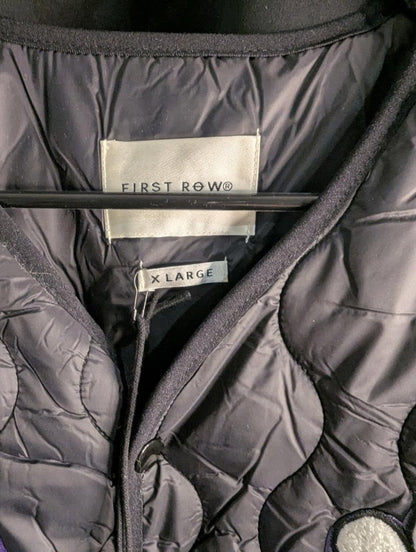 NWT FIRST ROW DENIM "Sunshine" Quilted Liner Jacket Multi - Patch Black XL Street - Sole & Drip