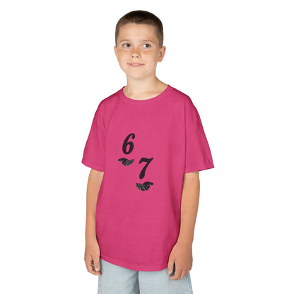 Kids Tee “6 7” Minimalist Graphic — Six Seven Backprint