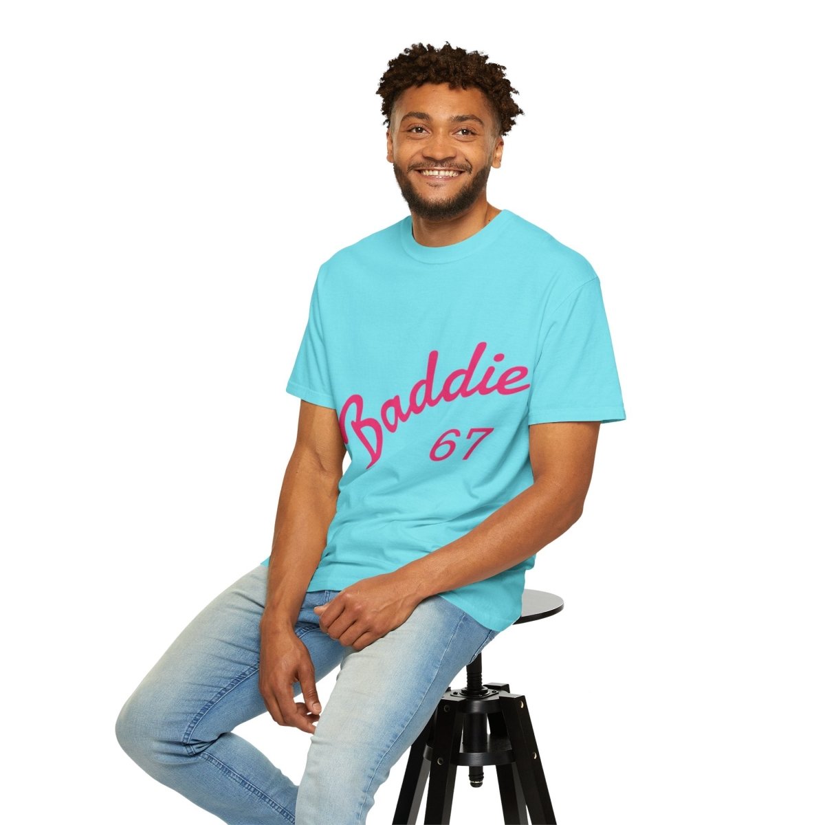 Baddie 67 T-Shirt — Pink Script "Baddie" Front & "Slay" Back - Sole & Drip