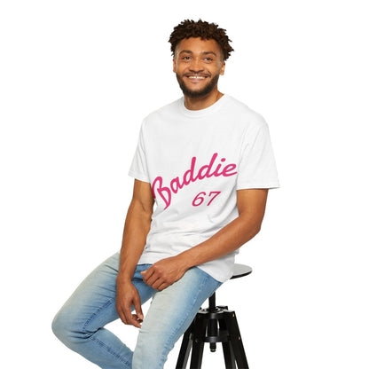 Baddie 67 T-Shirt — Pink Script "Baddie" Front & "Slay" Back - Sole & Drip