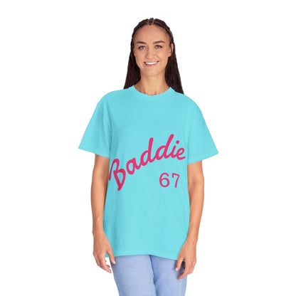 Baddie 67 T-Shirt — Pink Script "Baddie" Front & "Slay" Back - Sole & Drip
